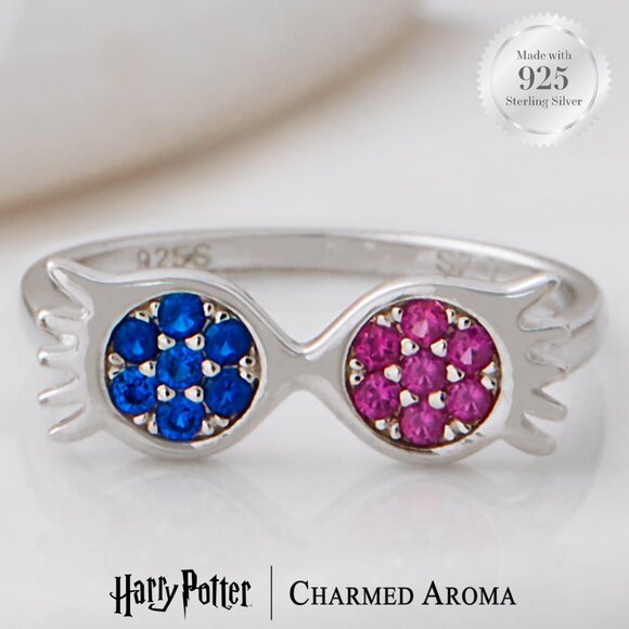 Official Harry Potter Luna's Glasses Spectrespecs Ring, 925 Sterling Silver - Picture 1 of 5